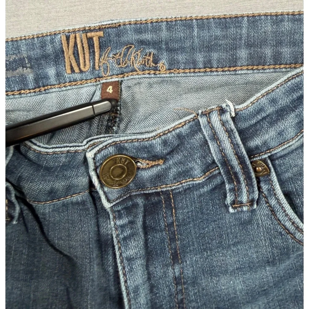 Kut From The Kloth Jeans Donna Skinny Ankle Step Fray Hem Denim Size 4 Boho Arts - Picture 3 of 15